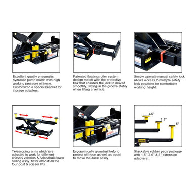 Amgo RJ-8A 8,000 lbs Rolling Jack Features