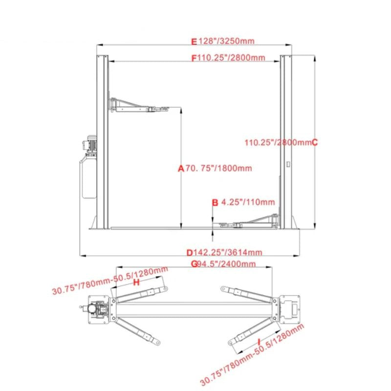 Katool KT-H100 dimensions