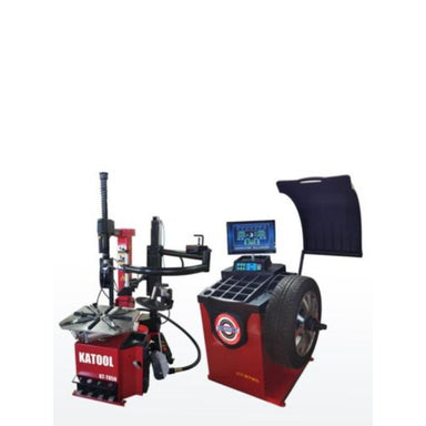 Katool KT-T850 Tilt-Arm Wheel Clamp Tire Changer Machine with Wheel Balancer KT-B750 Combo